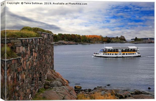 Small Ferry and Fortress Canvas Print by Taina Sohlman