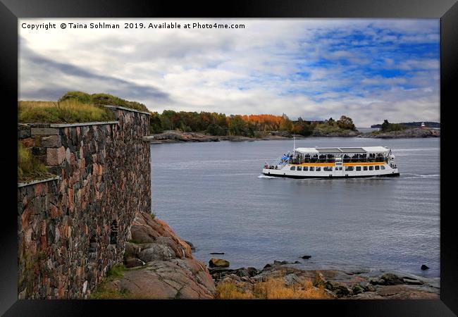 Small Ferry and Fortress Framed Print by Taina Sohlman