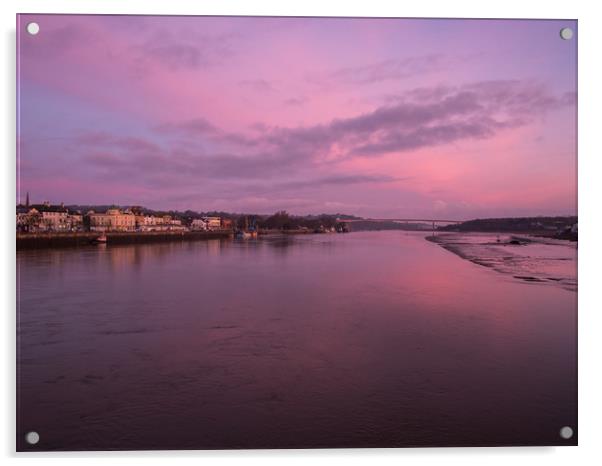 Sunrise at Bideford Quay on the North Devon coast Acrylic by Tony Twyman