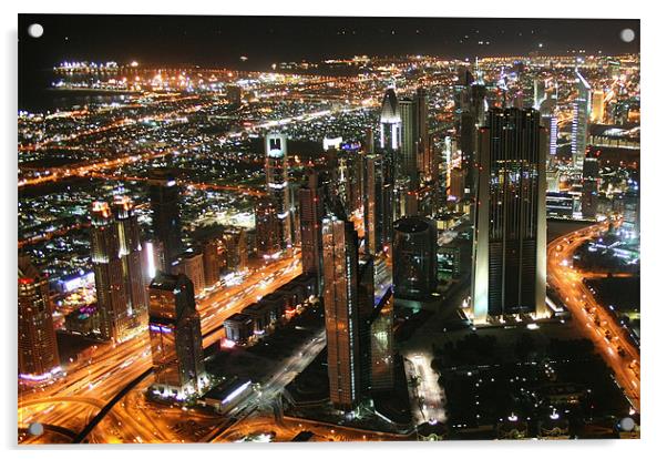 Sheikh Zayed Road, Dubai Acrylic by David Gardener