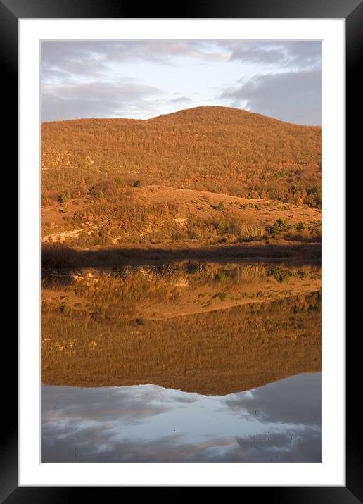 Landscape perfectly reflected in Palsko lake Framed Mounted Print by Ian Middleton