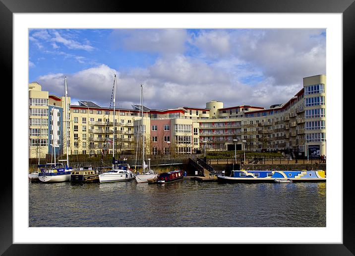 Bristol Harbour Appartments Framed Mounted Print by Brian Roscorla