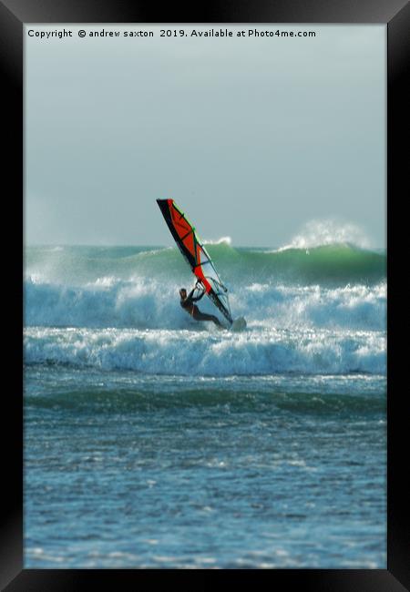 GENTLE SURF Framed Print by andrew saxton