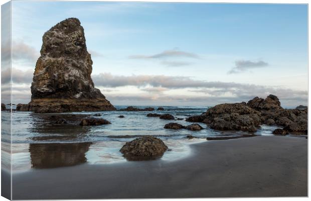A Serene Morning at Cannon Beach Canvas Print by Belinda Greb