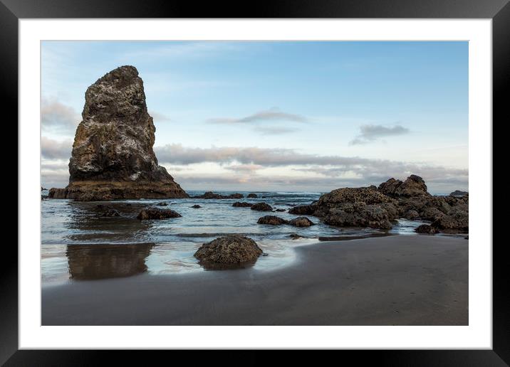 A Serene Morning at Cannon Beach Framed Mounted Print by Belinda Greb