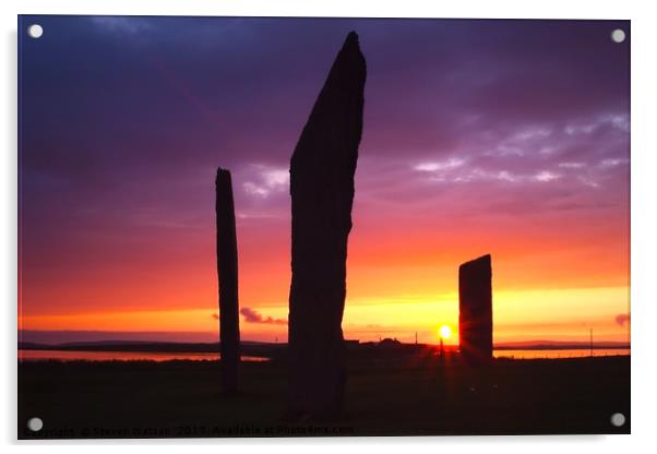 Stones of Stenness Sunset Acrylic by Steven Watson