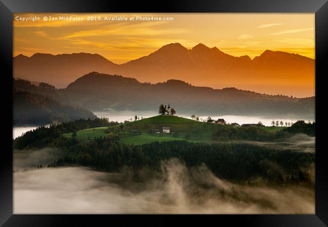 Church of Saint Thomas at sunrise Framed Print by Ian Middleton