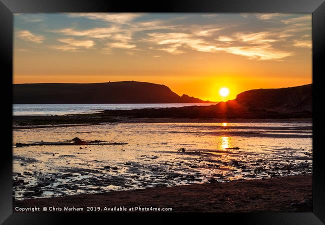 Cornwall Sunset Framed Print by Chris Warham