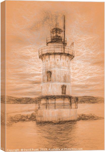 The Lighthouse Da Vinci Style Canvas Print by David Pyatt