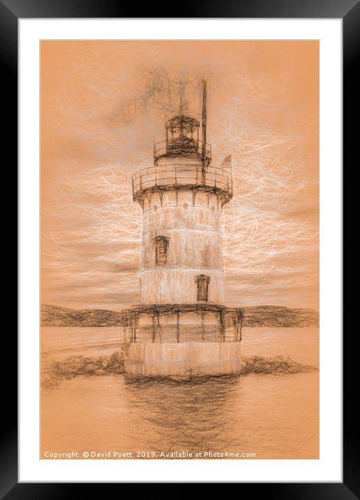 The Lighthouse Da Vinci Style Framed Mounted Print by David Pyatt