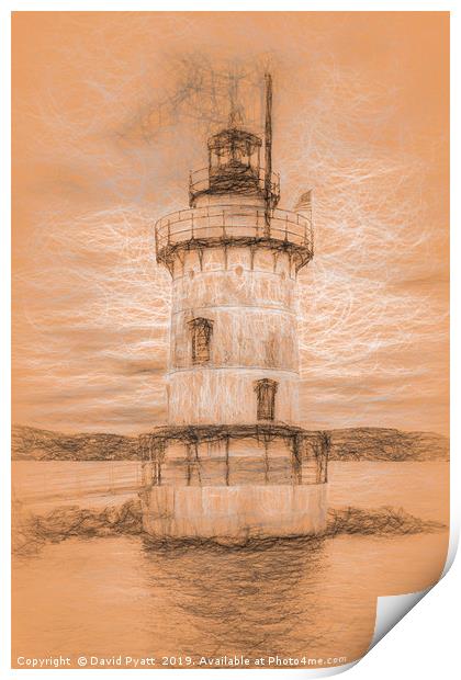The Lighthouse Da Vinci Style Print by David Pyatt