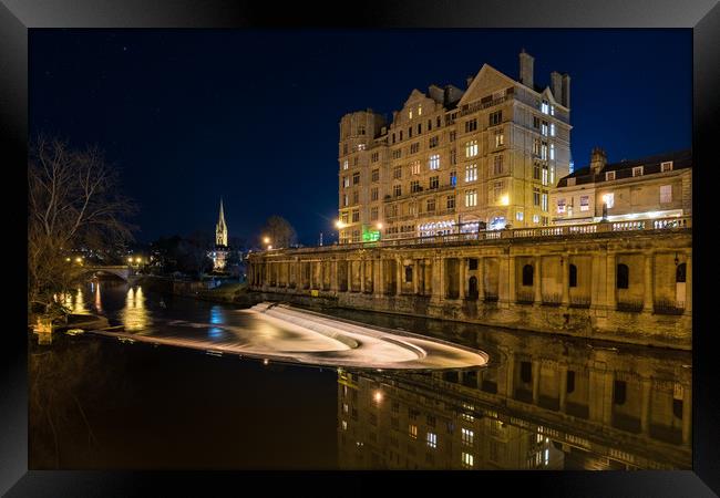The Empire and weir, Grand Parade, Bath Framed Print by Dean Merry