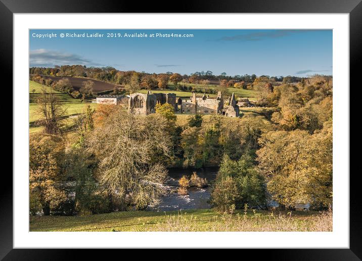 Egglestone Abbey in Late Autumn Sunshine Framed Mounted Print by Richard Laidler