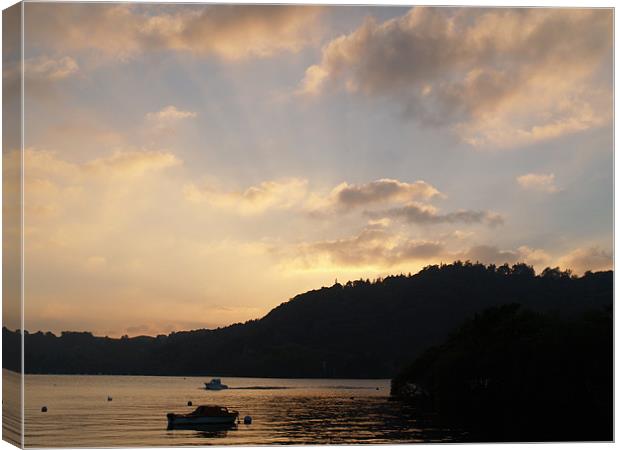 Sunset on Windermere Canvas Print by William Coulthard