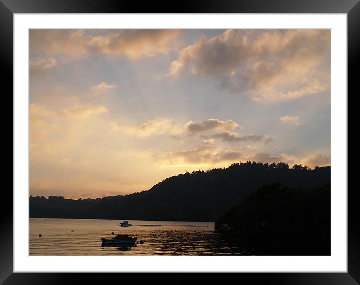 Sunset on Windermere Framed Mounted Print by William Coulthard