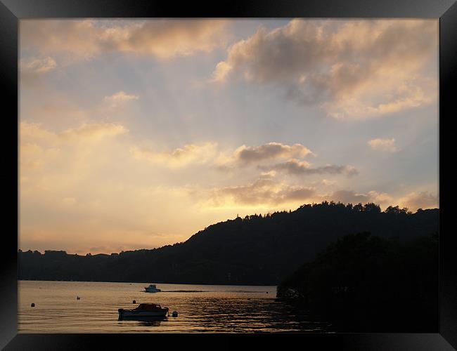 Sunset on Windermere Framed Print by William Coulthard