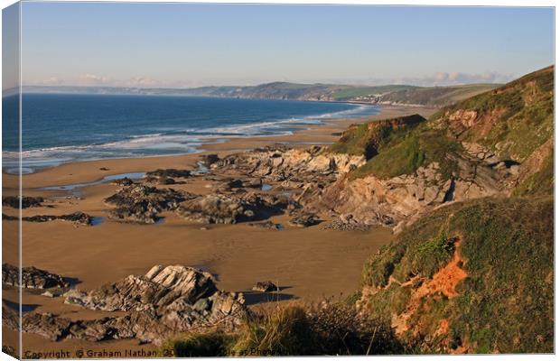 Serenity in Whitsand Bay Canvas Print by Graham Nathan