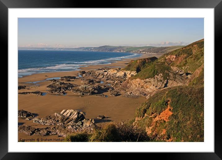 Serenity in Whitsand Bay Framed Mounted Print by Graham Nathan