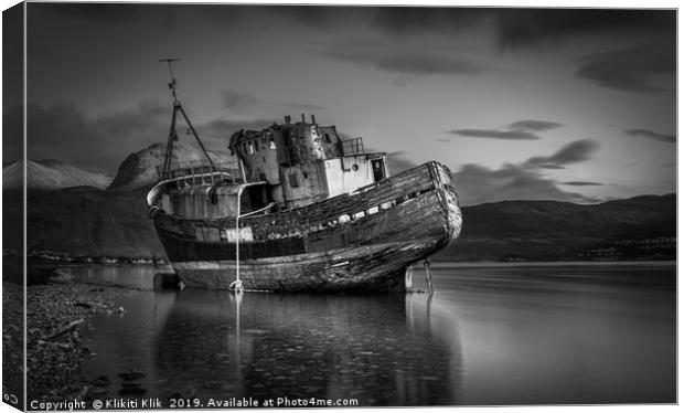 Corpach Boat Wreck Canvas Print by Angela H
