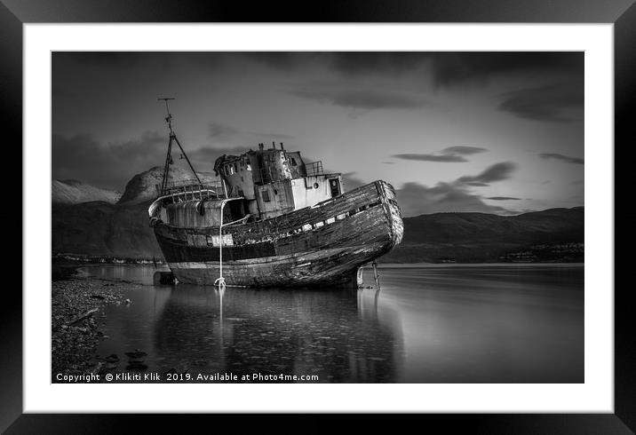 Corpach Boat Wreck Framed Mounted Print by Angela H