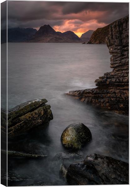 Cuillin Sunset Canvas Print by Paul Andrews
