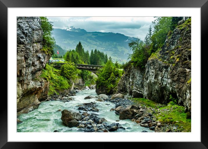 Melt-water River In Glacial Gorge, Switzerland Framed Mounted Print by Robert Murray