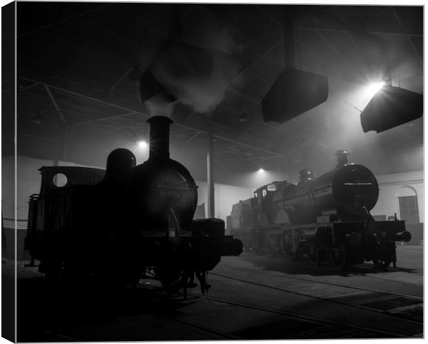 Barrow Hill Roundhouse ,Steam Locomotives Canvas Print by Philip Enticknap