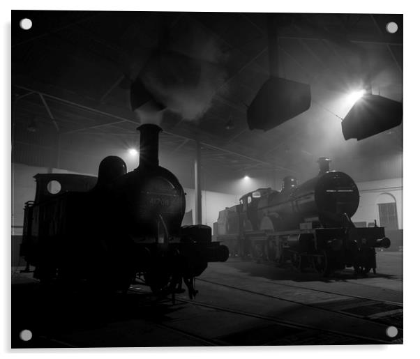 Barrow Hill Roundhouse ,Steam Locomotives Acrylic by Philip Enticknap