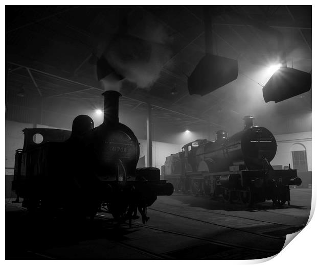 Barrow Hill Roundhouse ,Steam Locomotives Print by Philip Enticknap