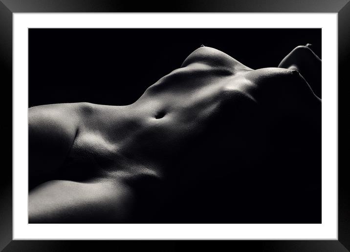 Nude woman bodyscape 47 Framed Mounted Print by Johan Swanepoel