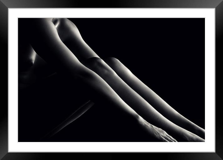 Nude woman bodyscape 48 Framed Mounted Print by Johan Swanepoel