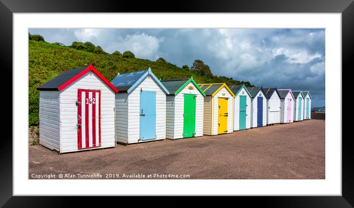 Beach huts Framed Mounted Print by Alan Tunnicliffe