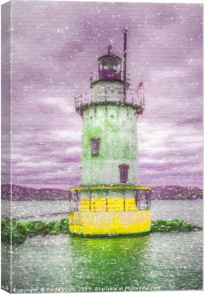Street Graffiti Lighthouse  Canvas Print by David Pyatt