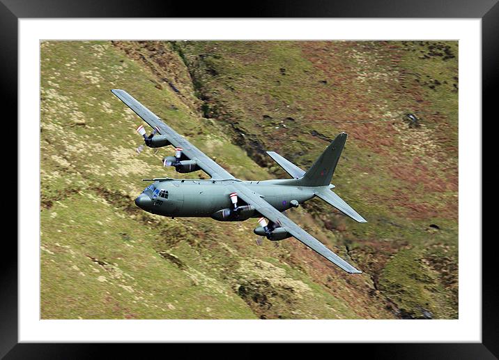 RAF Hercules low level Framed Mounted Print by Oxon Images