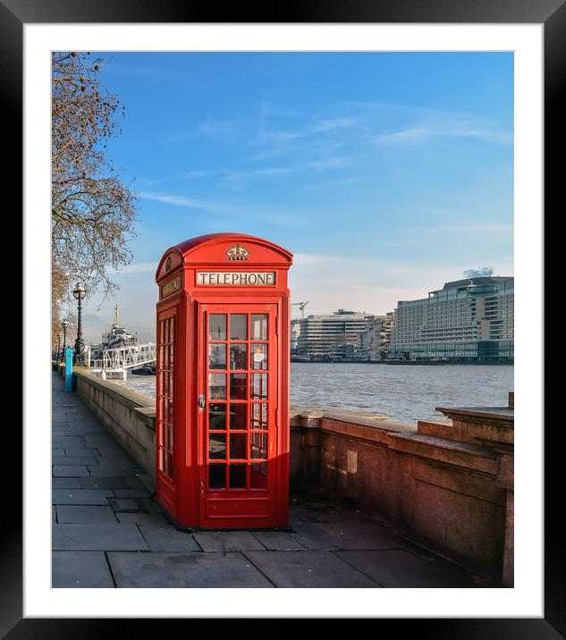 Red telephone box in London Framed Mounted Print by Jelena Maksimova