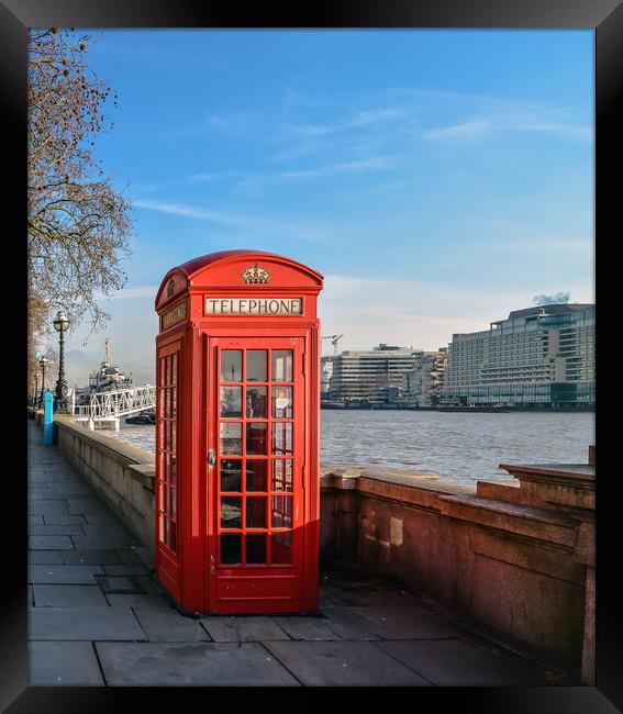Red telephone box in London Framed Print by Jelena Maksimova