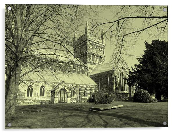 Wimborne Minster Church Acrylic by Louise Godwin