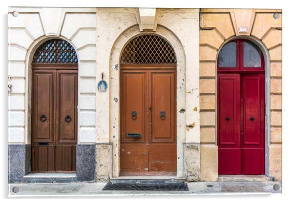 Three vintage wooden doors Acrylic by Jelena Maksimova