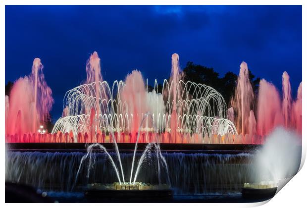 Colorful red and white fountain Print by Jelena Maksimova
