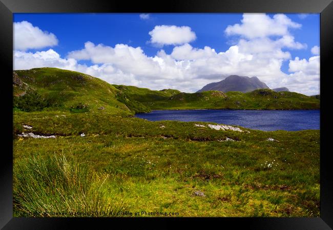 Loch Buine Moire and Col Mor Framed Print by Steven Watson