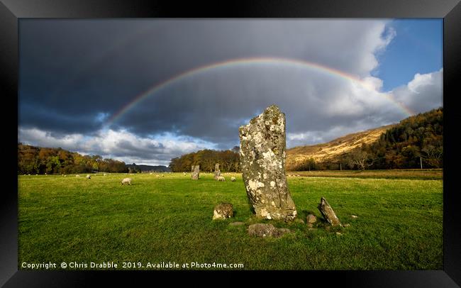 Nether Largie, Standing Stones, Scotland (3) Framed Print by Chris Drabble