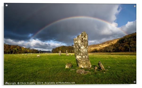Nether Largie, Standing Stones, Scotland (3) Acrylic by Chris Drabble