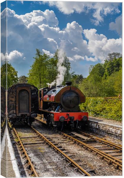 Victor - Steam train at Lakeside, Lake District Canvas Print by Carmen Goulden