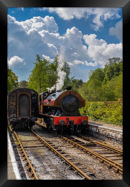 Victor - Steam train at Lakeside, Lake District Framed Print by Carmen Goulden