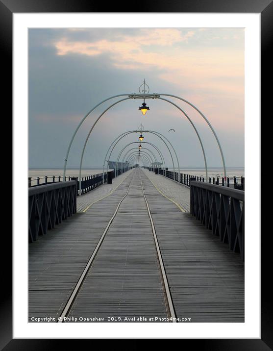 twilight - southport pier Framed Mounted Print by Philip Openshaw