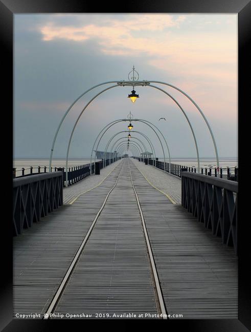 twilight - southport pier Framed Print by Philip Openshaw