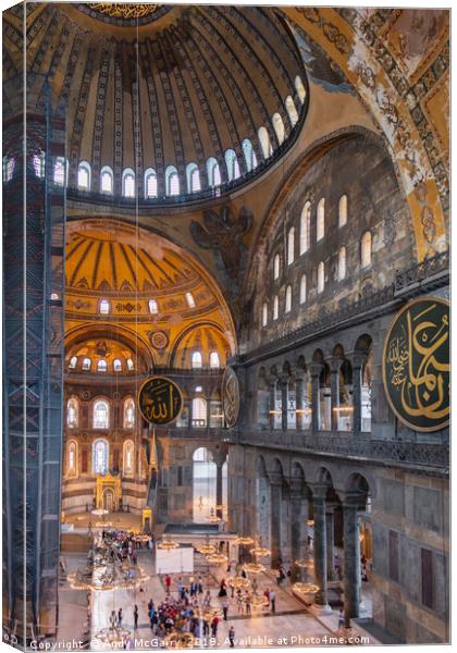 Hagia Sophia Interior Canvas Print by Andy McGarry