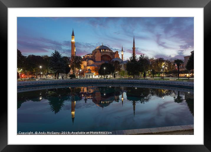 Hagia Sophia in pre dawn light Framed Mounted Print by Andy McGarry