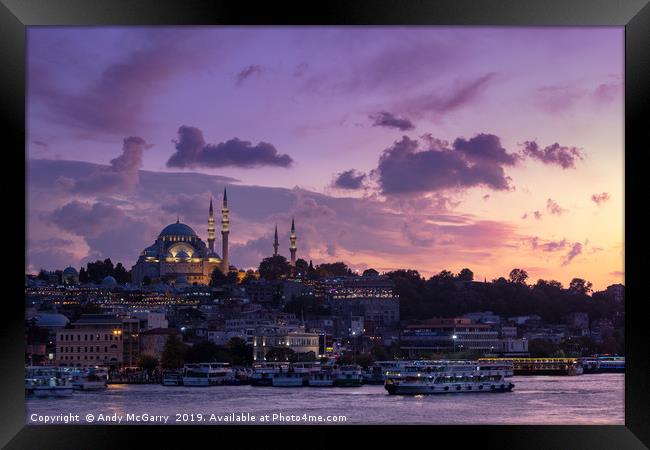 Istanbul Sunset Framed Print by Andy McGarry