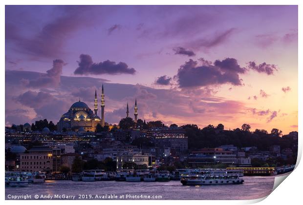 Istanbul Sunset Print by Andy McGarry
